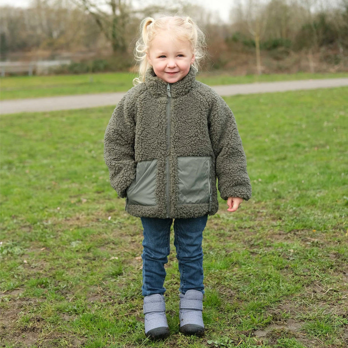 Reversible Sherpa Fleece Jacket - Dark Sage Green