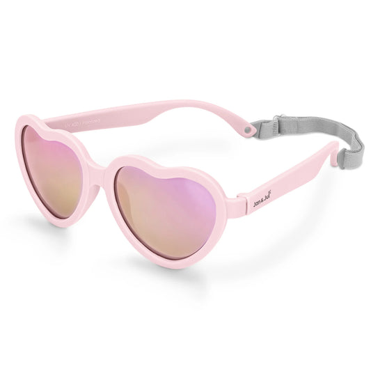 Kids Polarized Heart Sunglasses - Soft Pink Aurora