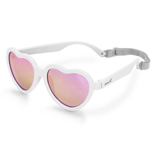 Kids Polarized Heart Sunglasses - White Aurora
