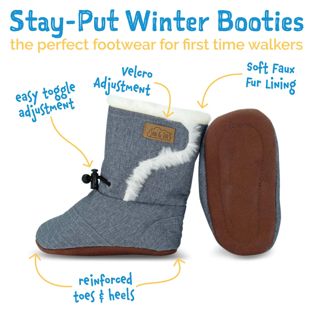 Stay-Put Winter Booties - Dusty Pink