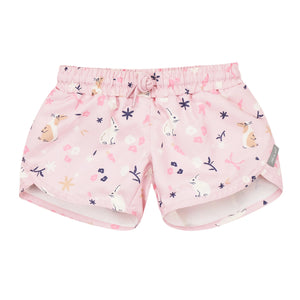 Girl's UV Swim Short - Bunny Flowers
