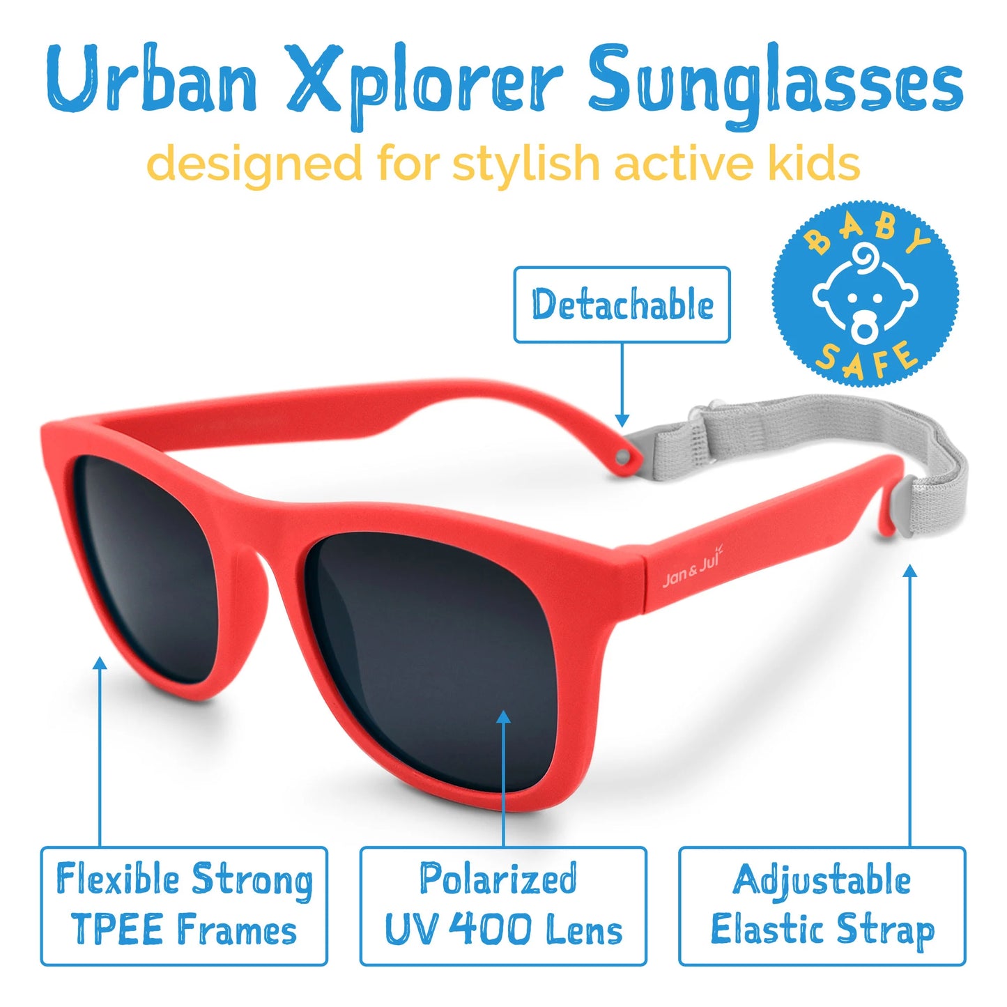 Kids Urban Polarized Sunglasses - Nautical Red