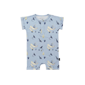 Short Sleeve Shortall Romper - Whale Lover